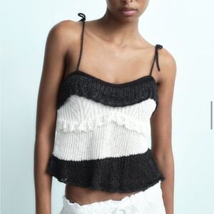 Zara Knit Strappy Top Size S